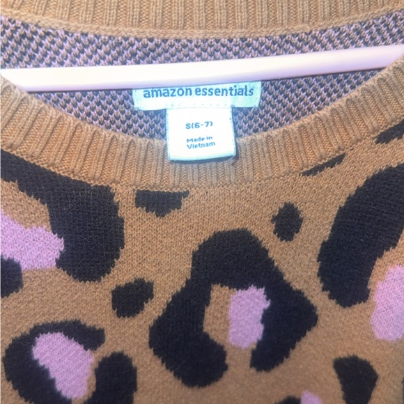 Amazon Essentials Leopard Print Sweater - Tan and Pink - Picture 3 of 3